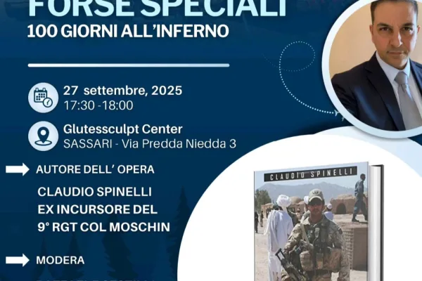 Sassari, September 27: presentation of the book “FORSE SPECIALI – 100 GIORNI ALL’INFERNO” by Claudio Spinelli