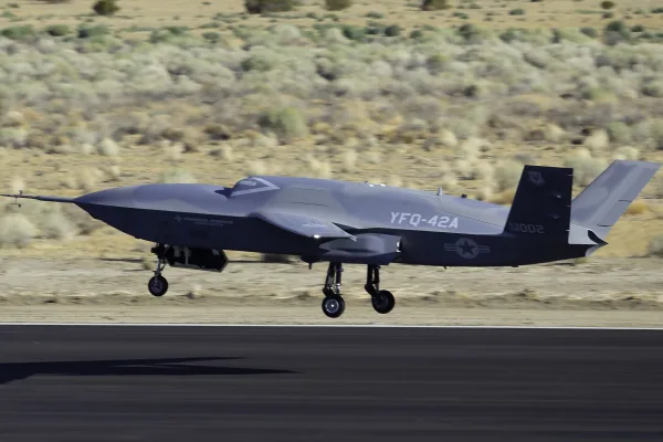 First Flight Test for the YFQ-42A: The U.S. Air Force's “Wingman” Drone Takes to the Sky