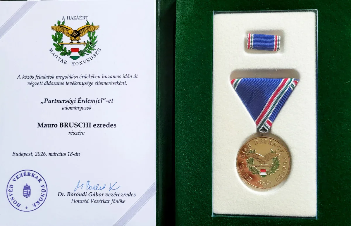 Italian-Hungarian Partnership: Medal of Merit for Colonel Bruschi